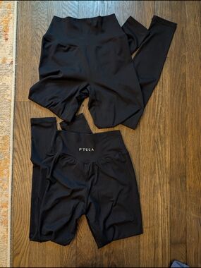 Two Pairs P'tula Black 26" Cassey Leggings